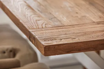 Lyon Förlängningsbar Matgrupp 200 cm med 6 Viktoria Stol Bloomington Natur/Vit/Beige Beige/White - Möbler - Matplats - Matgrupp & matbord med stolar