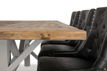Lyon Matgrupp 200 cm med 6 Tuva Fåtölj - Natur/Vit/Svart - Möbler - Matplats - Matgrupp & matbord med stolar