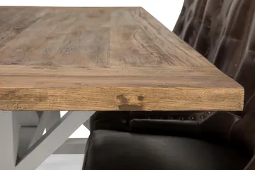 Lyon Matgrupp 200 cm med 6 Tuva Stol - Natur/Vit/Brun - Möbler - Matplats - Matgrupp & matbord med stolar