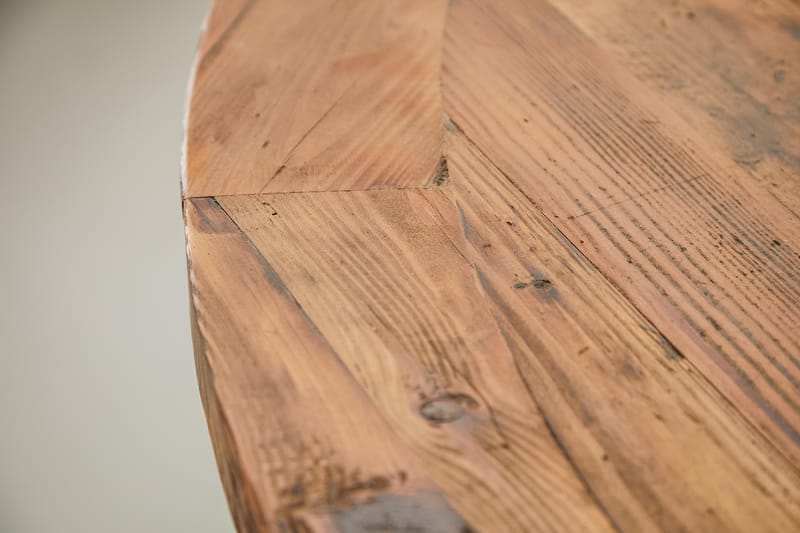 Lyon Matgrupp Ø150 cm Rund med 4 st Viktoria Stolar - Vintage Natur/Vit/Grå - Möbler - Matplats - Matgrupp & matbord med stolar
