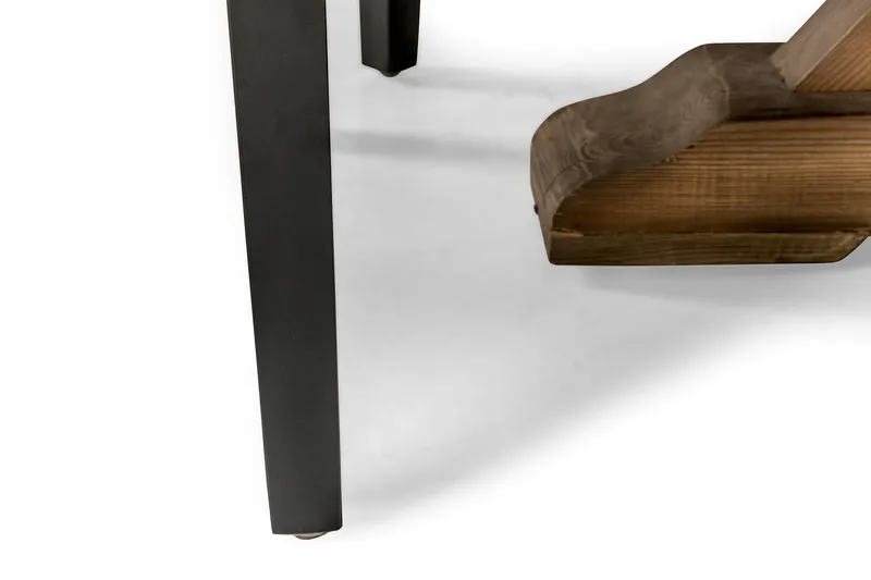 Lyon Rund Matgrupp 150 cm med 6 Tuva Stolar - Brun Vintage Alm / Svart Pu - Möbler - Matplats - Matgrupp & matbord med stolar