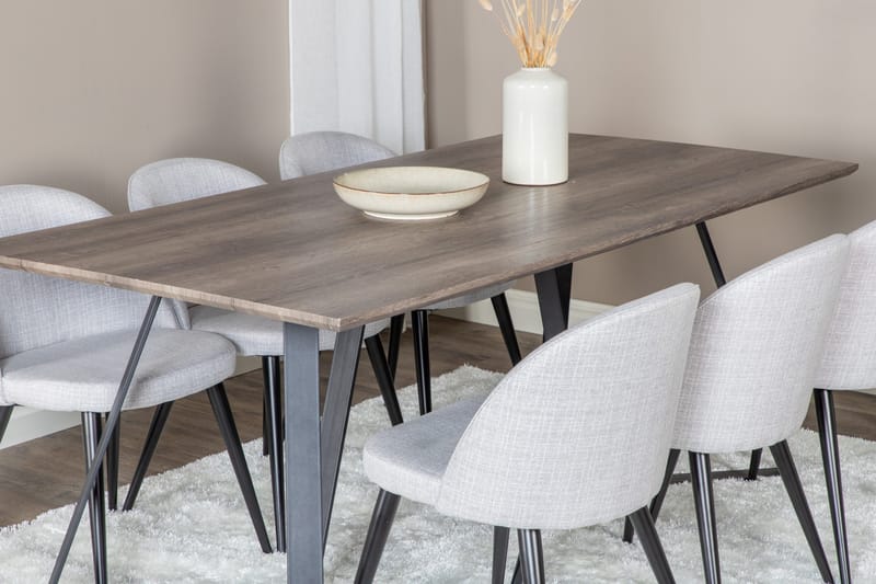 Malvina Matgrupp 180 cm Rektangulär med 6 Sedavi Stolar - Svart - Möbler - Matplats - Matgrupp & matbord med stolar