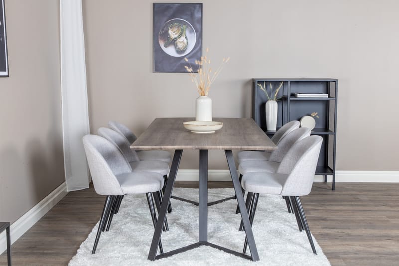 Malvina Matgrupp 180 cm Rektangulär med 6 Sedavi Stolar - Svart - Möbler - Matplats - Matgrupp & matbord med stolar