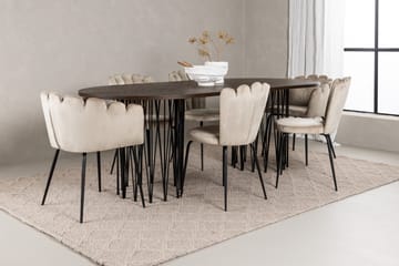 MAMFET Matgrupp  220 cm Oval Beige med 2 LIMHAMN Stolar - Möbler - Matplats - Matgrupp & matbord med stolar