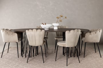 MAMFET Matgrupp  220 cm Oval Beige med 2 LIMHAMN Stolar - Möbler - Matplats - Matgrupp & matbord med stolar