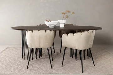 MAMFET Matgrupp  220 cm Oval Beige med 4 LIMHAMN Stolar - Möbler - Matplats - Matgrupp & matbord med stolar
