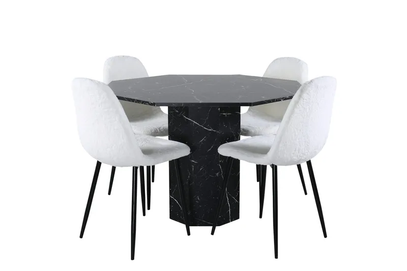 Marbs Matbord 110 cm Runt med 4 Polar Matstol - Möbler - Matplats - Matgrupp & matbord med stolar