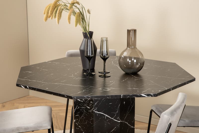 Marbs Matgrupp 110 cm Rund med 4 Kenth stolar - Svart - Möbler - Matplats - Matgrupp & matbord med stolar