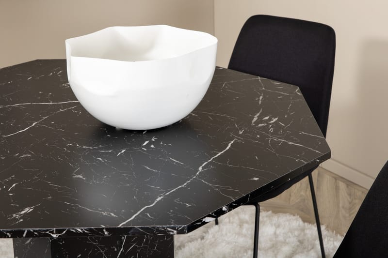 Marbs Matgrupp 110 cm Rund med 4 Muce stolar - Svart - Möbler - Matplats - Matgrupp & matbord med stolar