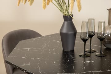 Marbs Matgrupp 110 cm Rund med 4 Velvet stolar - Grå - Möbler - Matplats - Matgrupp & matbord med stolar