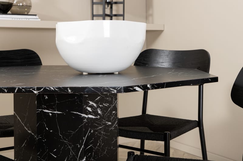 Marbs Matgrupp 110 cm Rund med 4 Polly stolar - Svart - Möbler - Matplats - Matgrupp & matbord med stolar