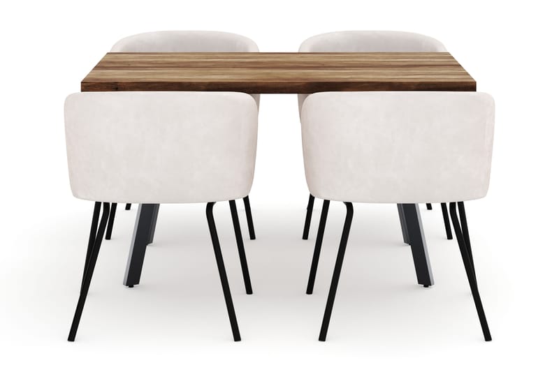 Marcelen Matbord Förlängningsbart med 4 Berit Stolar - Brun - Möbler - Matplats - Matgrupp & matbord med stolar