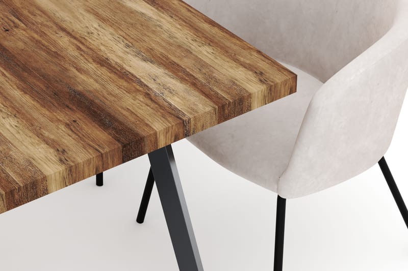 Marcelen Matbord Förlängningsbart med 4 Berit Stolar - Brun - Möbler - Matplats - Matgrupp & matbord med stolar