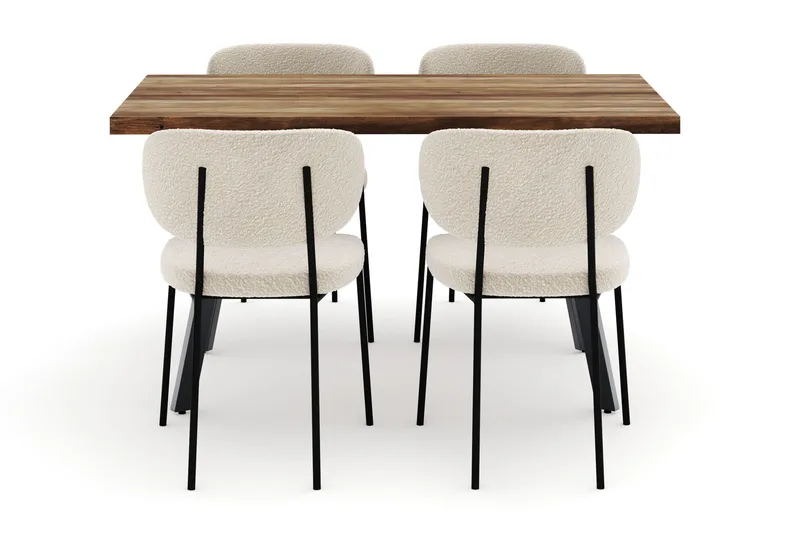 Marcelen Matbord Förlängningsbart med 4 Gemmiano Stolar - Brun - Möbler - Matplats - Matgrupp & matbord med stolar