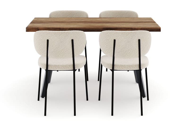 Marcelen Matbord Förlängningsbart med 4 Gemmiano Stolar - Brun - Möbler - Matplats - Matgrupp & matbord med stolar