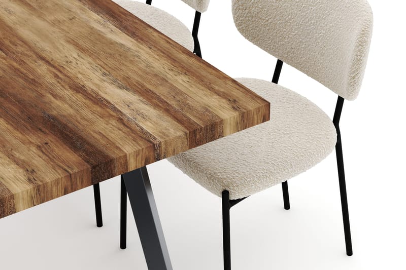 Marcelen Matbord Förlängningsbart med 4 Gemmiano Stolar - Brun - Möbler - Matplats - Matgrupp & matbord med stolar