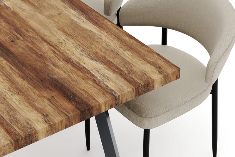 Marcelen Matbord Förlängningsbart med 4 Sawako Stolar - Brun - Möbler - Matplats - Matgrupp & matbord med stolar