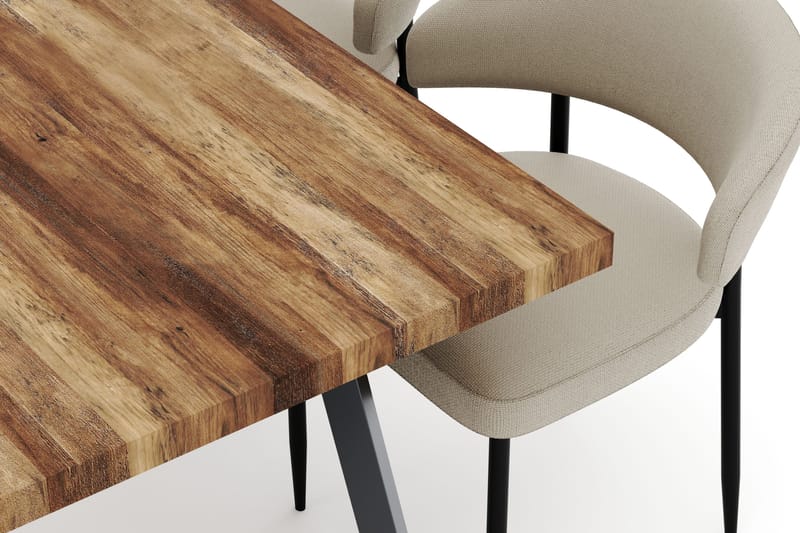 Marcelen Matbord Förlängningsbart med 4 Sawako Stolar - Brun - Möbler - Matplats - Matgrupp & matbord med stolar