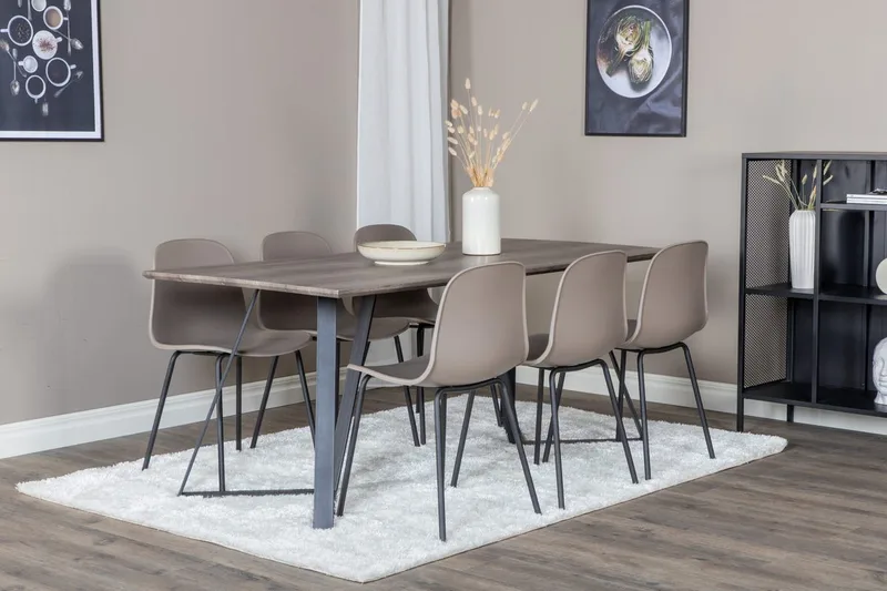 Marina Matbord 180 cm med 6 Arctic Matstol