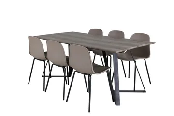 Marina Matbord 180 cm med 6 Arctic Matstol - Möbler - Matplats - Matgrupp & matbord med stolar