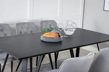 Marina Matbord 180 cm med 6 Velvet Deluxe Sammetstol - Möbler - Matplats - Matgrupp & matbord med stolar