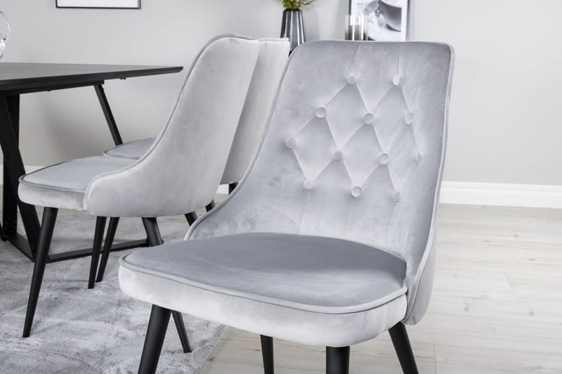 Marina Matbord 180 cm med 6 Velvet Deluxe Sammetstol - Möbler - Matplats - Matgrupp & matbord med stolar