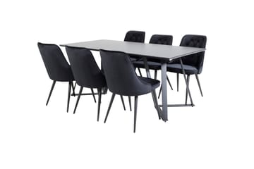 Marina Matbord 180 cm med 6 Velvet Deluxe Sammetstol - Möbler - Matplats - Matgrupp & matbord med stolar