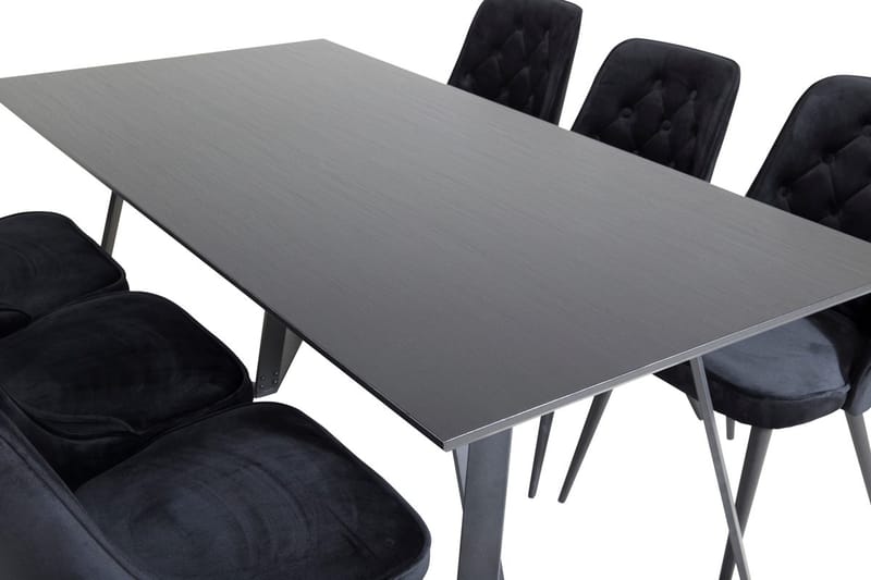 Marina Matbord 180 cm med 6 Velvet Deluxe Sammetstol - Möbler - Matplats - Matgrupp & matbord med stolar