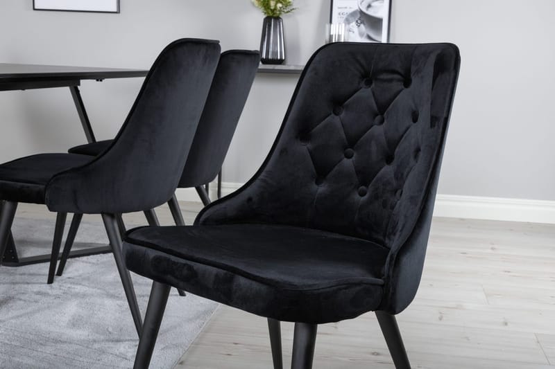 Marina Matbord 180 cm med 6 Velvet Deluxe Sammetstol - Möbler - Matplats - Matgrupp & matbord med stolar