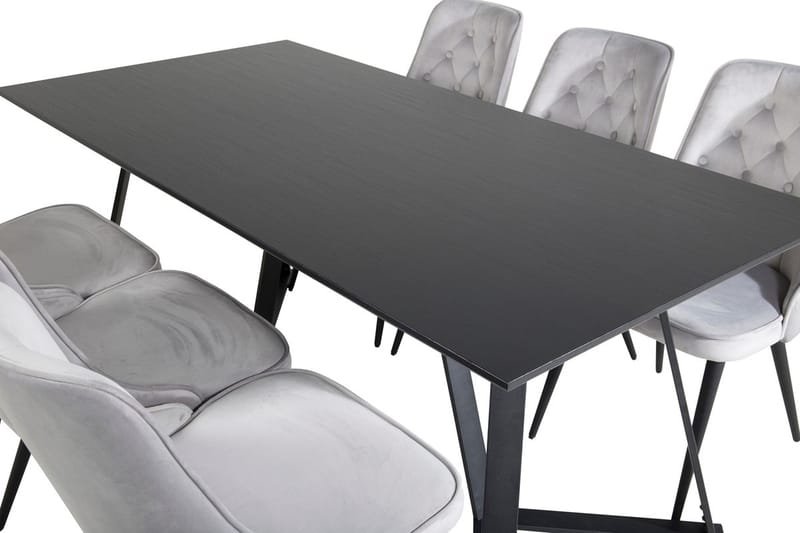 Marina Matbord 180 cm med 6 Velvet Deluxe Sammetstol - Möbler - Matplats - Matgrupp & matbord med stolar