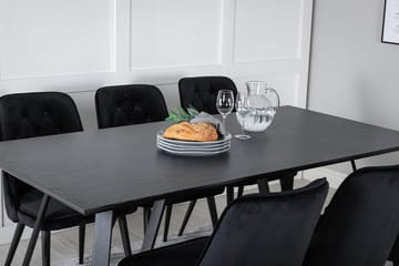 Marina Matbord 180 cm med 6 Velvet Deluxe Sammetstol - Möbler - Matplats - Matgrupp & matbord med stolar