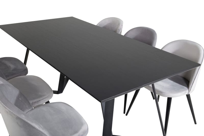 Marina Matbord 180 cm med 6 Velvet Köksstol Sammet - Möbler - Matplats - Matgrupp & matbord med stolar
