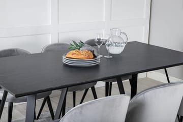 Marina Matbord 180 cm med 6 Velvet Köksstol Sammet - Möbler - Matplats - Matgrupp & matbord med stolar
