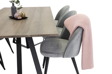 Marina Matbord 180 cm med 6 Velvet Köksstol Sammet - Möbler - Matplats - Matgrupp & matbord med stolar