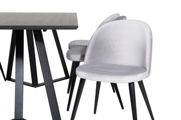 Marina Matbord 180 cm med 6 Velvet Köksstol Sammet - Möbler - Matplats - Matgrupp & matbord med stolar