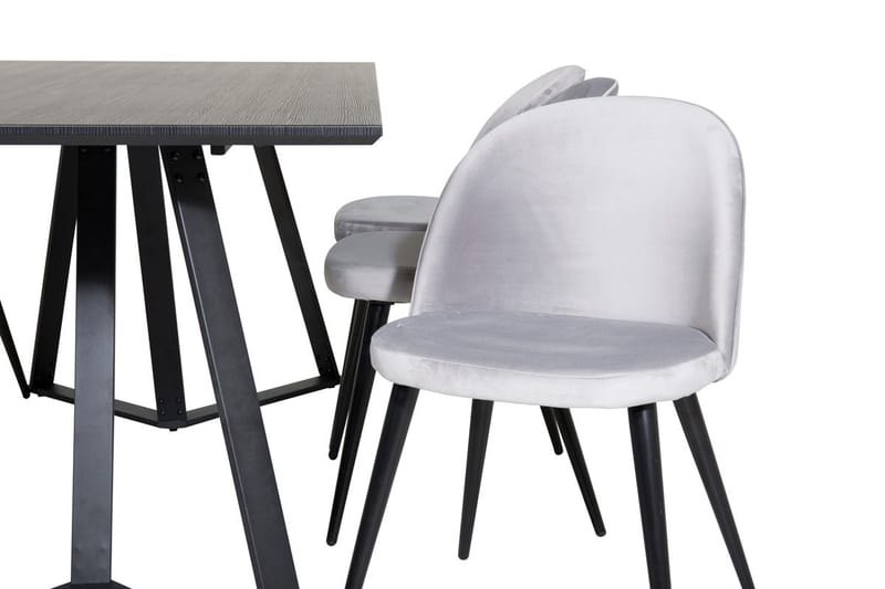 Marina Matbord 180 cm med 6 Velvet Köksstol Sammet - Möbler - Matplats - Matgrupp & matbord med stolar
