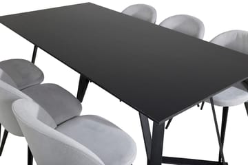 Marina Matbord 180 cm med 6 Velvet Matstol Manchester - Möbler - Matplats - Matgrupp & matbord med stolar