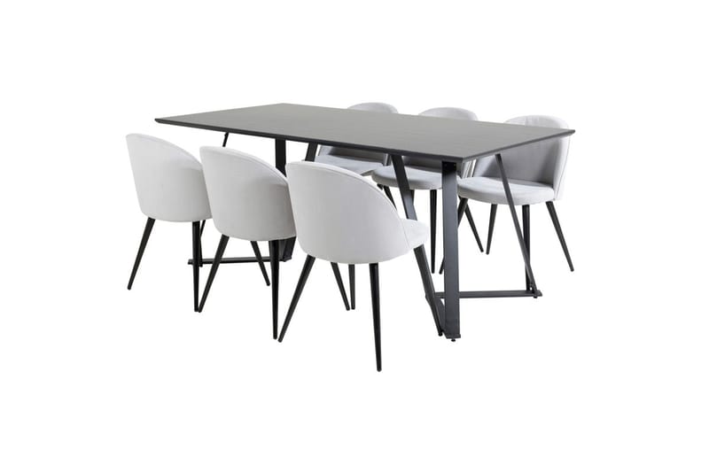 Marina Matbord 180 cm med 6 Velvet Matstol Manchester - Möbler - Matplats - Matgrupp & matbord med stolar