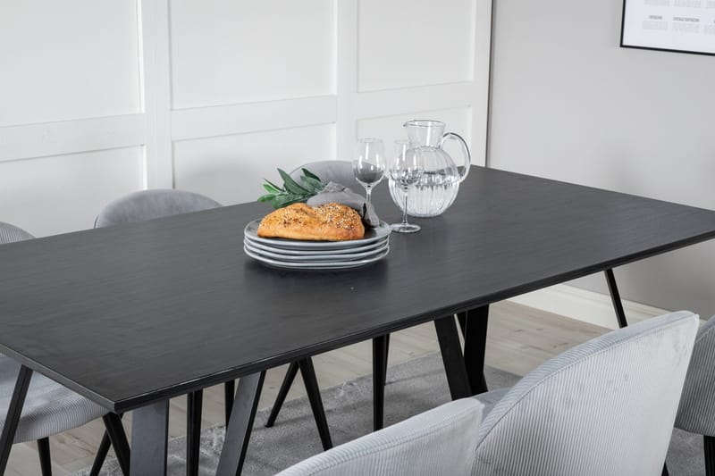 Marina Matbord 180 cm med 6 Velvet Matstol Manchester - Möbler - Matplats - Matgrupp & matbord med stolar