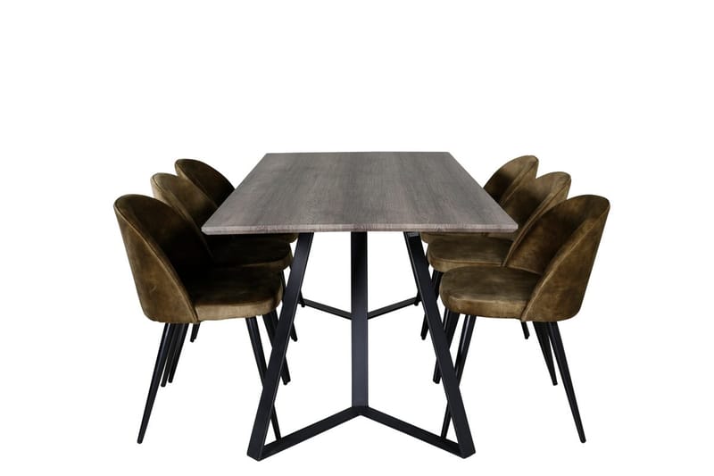 Marina Matbord 180 cm med 6 Velvet Matstol - Möbler - Matplats - Matgrupp & matbord med stolar