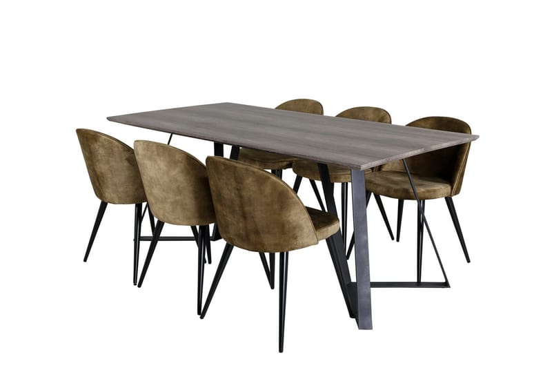 Marina Matbord 180 cm med 6 Velvet Matstol - Möbler - Matplats - Matgrupp & matbord med stolar