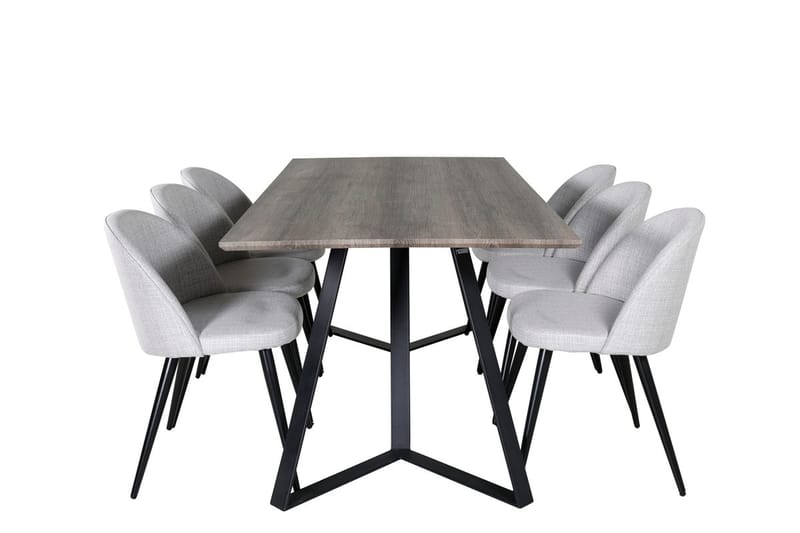 Marina Matbord 180 cm med 6 Velvet Matstol - Möbler - Matplats - Matgrupp & matbord med stolar