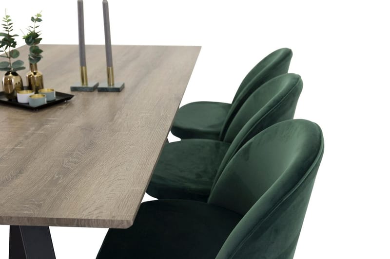 Marina Matbord 180 cm med 6 Velvet Sammetsstol - Möbler - Matplats - Matgrupp & matbord med stolar