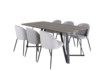 Marina Matbord 180 cm med 6 Wrinkles Matstol - Möbler - Matplats - Matgrupp & matbord med stolar