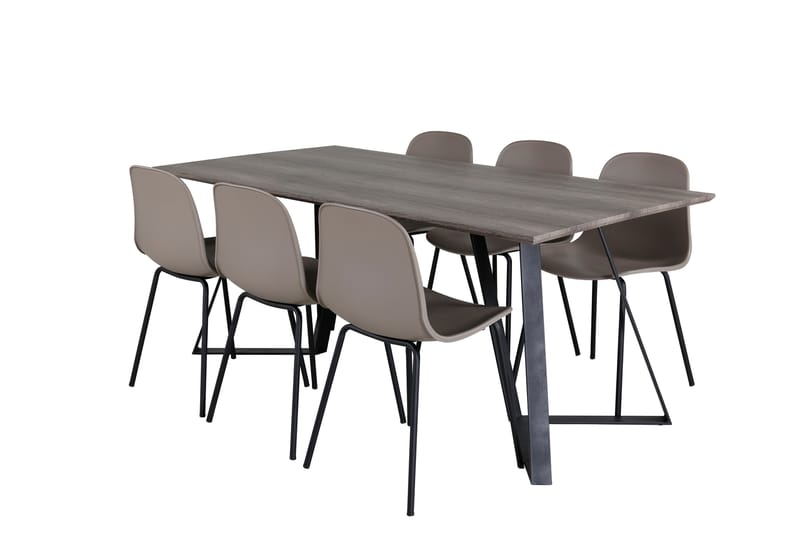 Marina Matgrupp 180 cm Rektangulär med 6 Arctic stolar - Svart - Möbler - Matplats - Matgrupp & matbord med stolar