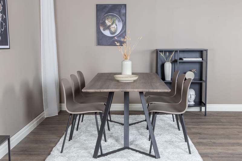 Marina Matgrupp 180 cm Rektangulär med 6 Arctic stolar - Svart - Möbler - Matplats - Matgrupp & matbord med stolar