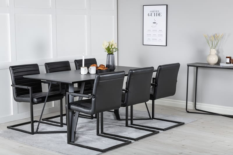 Marina Matgrupp 180 cm Rektangulär med 6 Art Stolar - Möbler - Matplats - Matgrupp & matbord med stolar