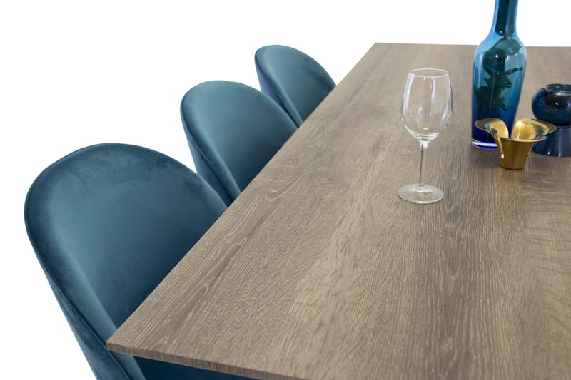 Marina Matgrupp 180 cm Rektangulär med 6 Velvet stolar - Möbler - Matplats - Matgrupp & matbord med stolar