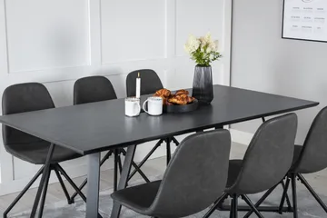 Marina Matgrupp 180 cm Rektangulär med 6 Polar stolar - Svart - Möbler - Matplats - Matgrupp & matbord med stolar