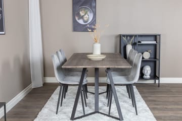 Marina Matgrupp 180 cm Rektangulär med 6 Polar stolar - Svart - Möbler - Matplats - Matgrupp & matbord med stolar